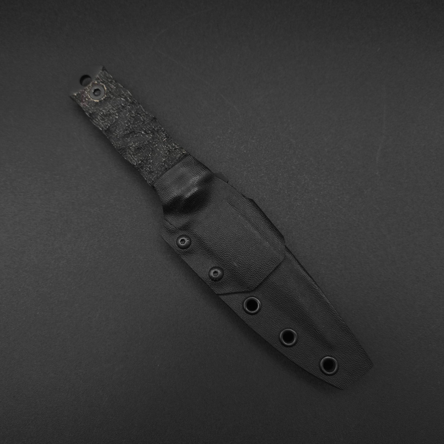 Half Face Blades Combat Dirt Nap - Black Burlap micarta, armor black cerakote 4