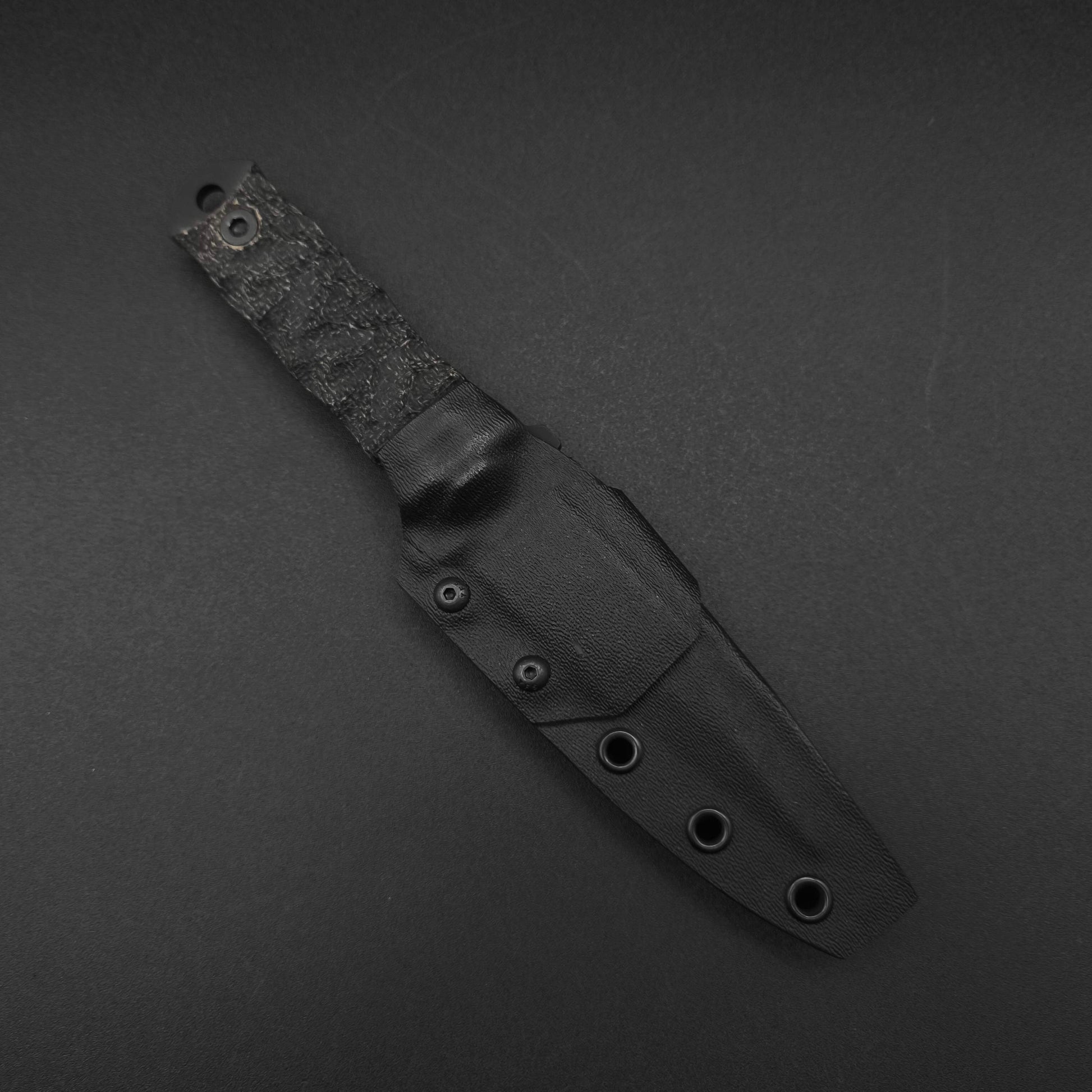 Half Face Blades Combat Dirt Nap - Black Burlap micarta, armor black cerakote 4