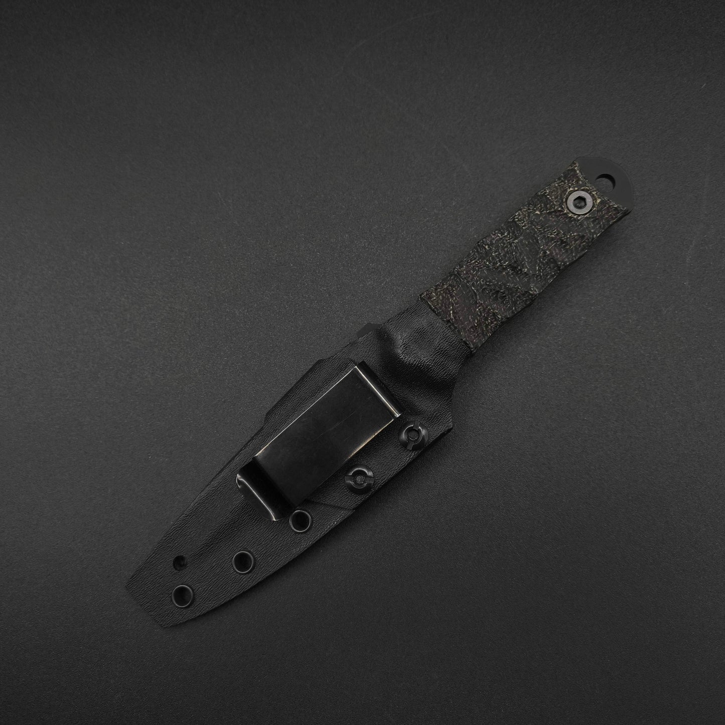 Half Face Blades Combat Dirt Nap - Black Burlap micarta, armor black cerakote 5