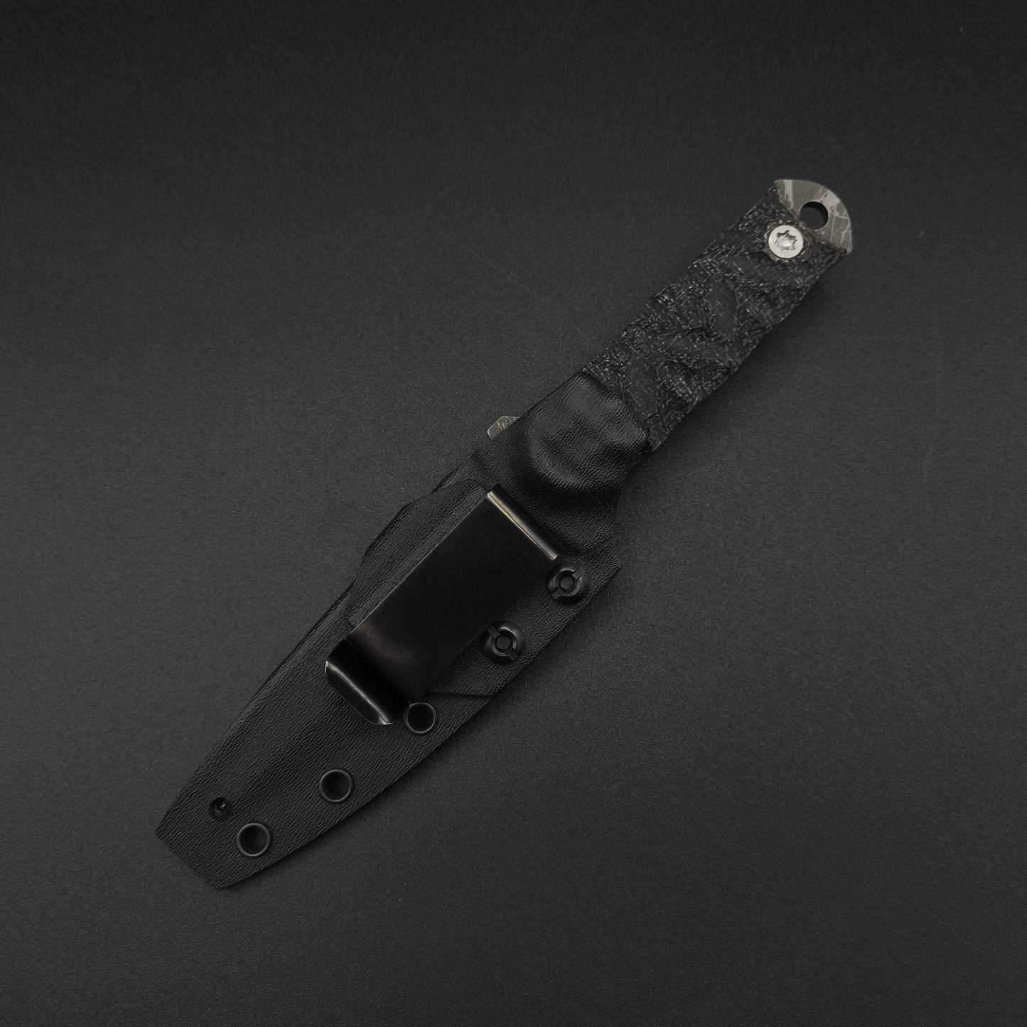 Half Face Blades Combat Dagger Black Burlap Micarta, Acid Splash 5