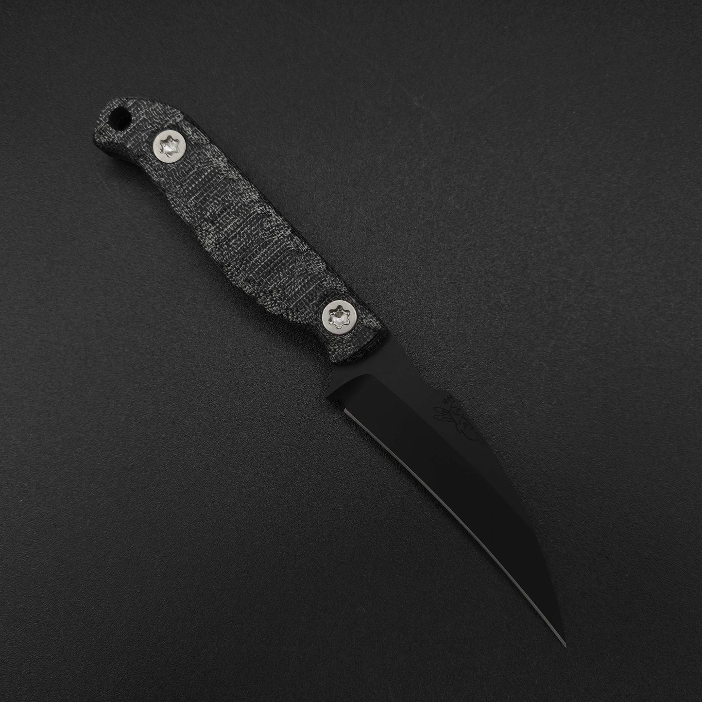 Half Face Blades Gula Gula Black canvas micarta, Armor Black cerakote 1