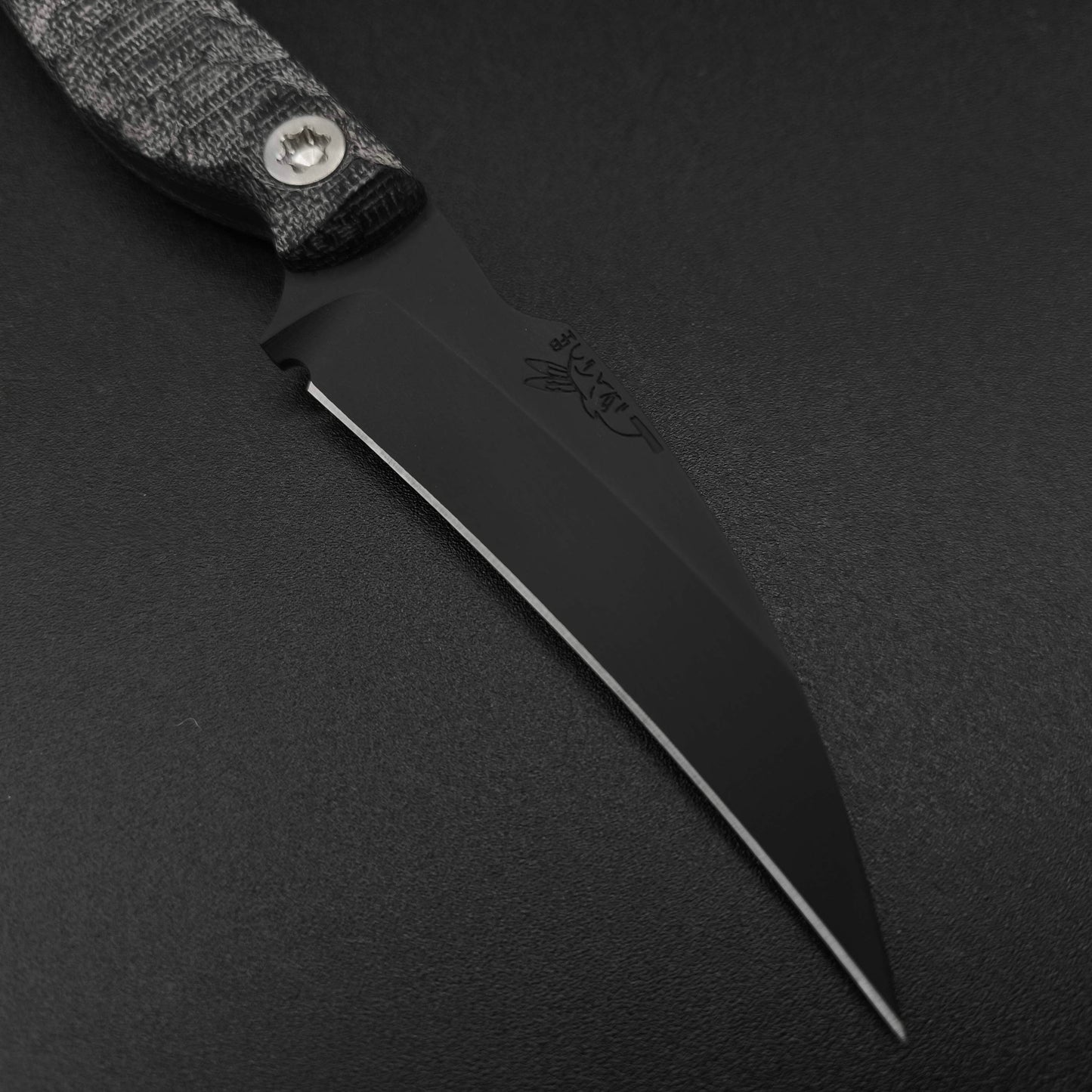 Half Face Blades Gula Gula Black canvas micarta, Armor Black cerakote 3