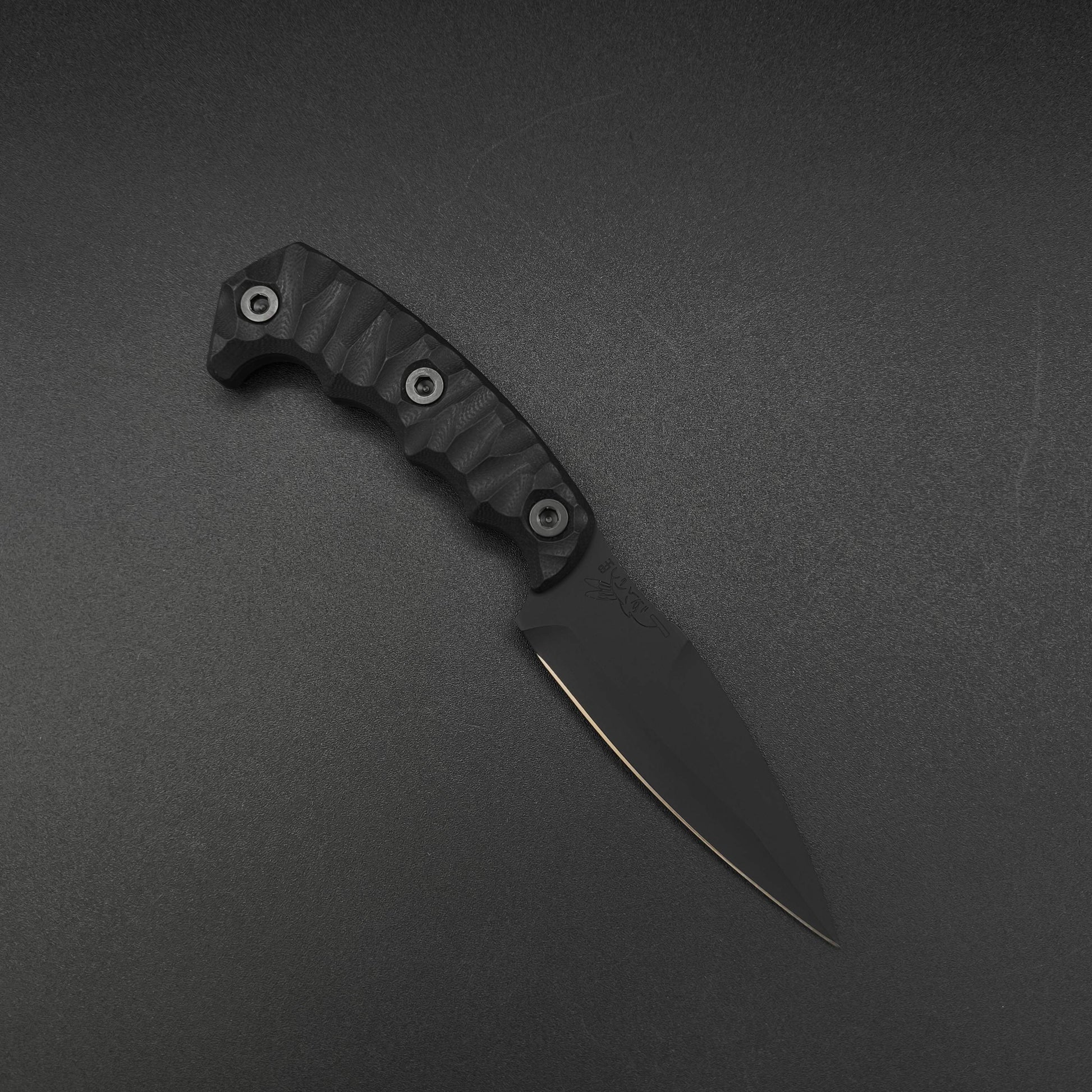 Half Face Blades HUMINT 4" Black G10, armor black cerakote 1