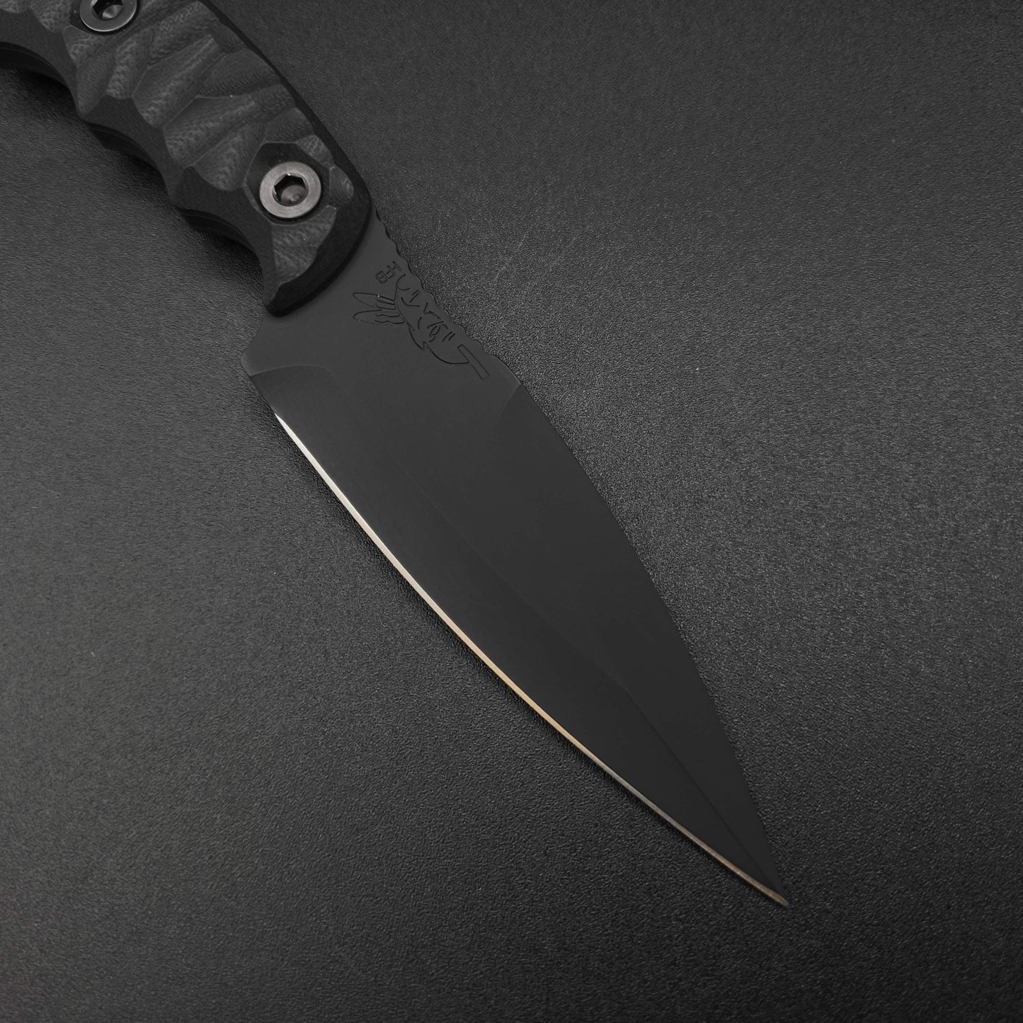 Half Face Blades HUMINT 4" Black G10, armor black cerakote 3