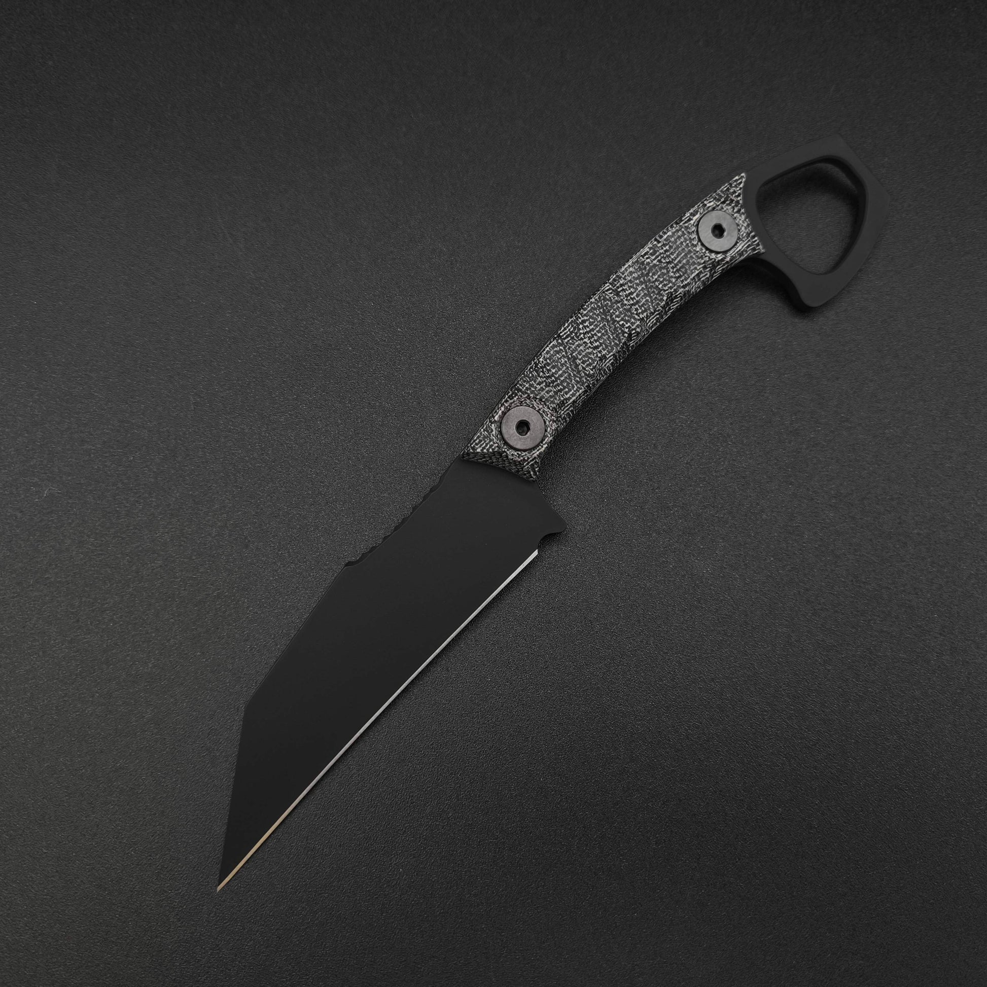 Half Face Blades SHPOS Black Canvas Micarta, Armor Black cerakote 2