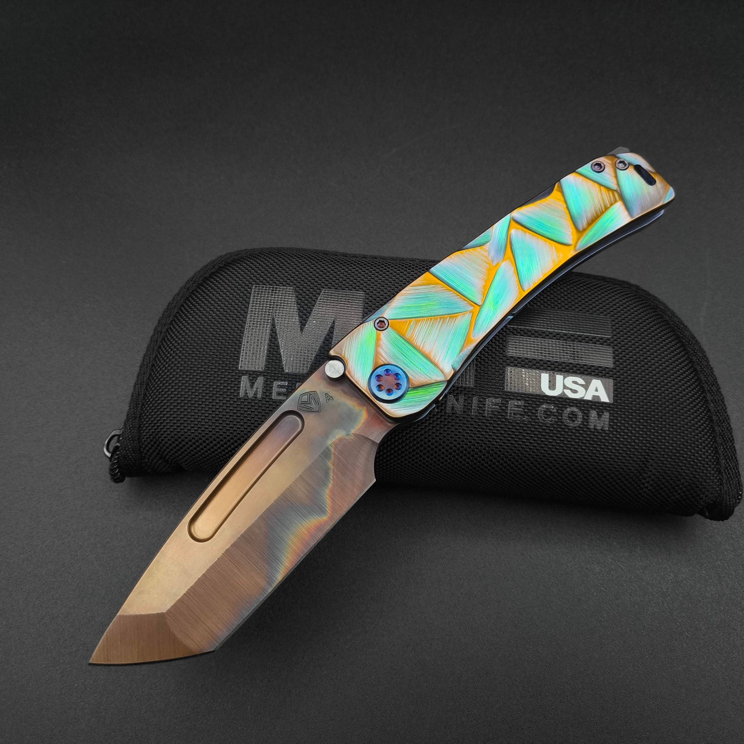 Medford Marauder H, Vulcan Tanto, Aqua and Bronze Stained Glass 1