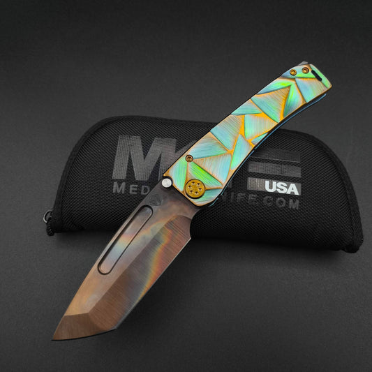 Medford Marauder H, Vulcan Tanto, Aqua and Bronze Stained Glass 1