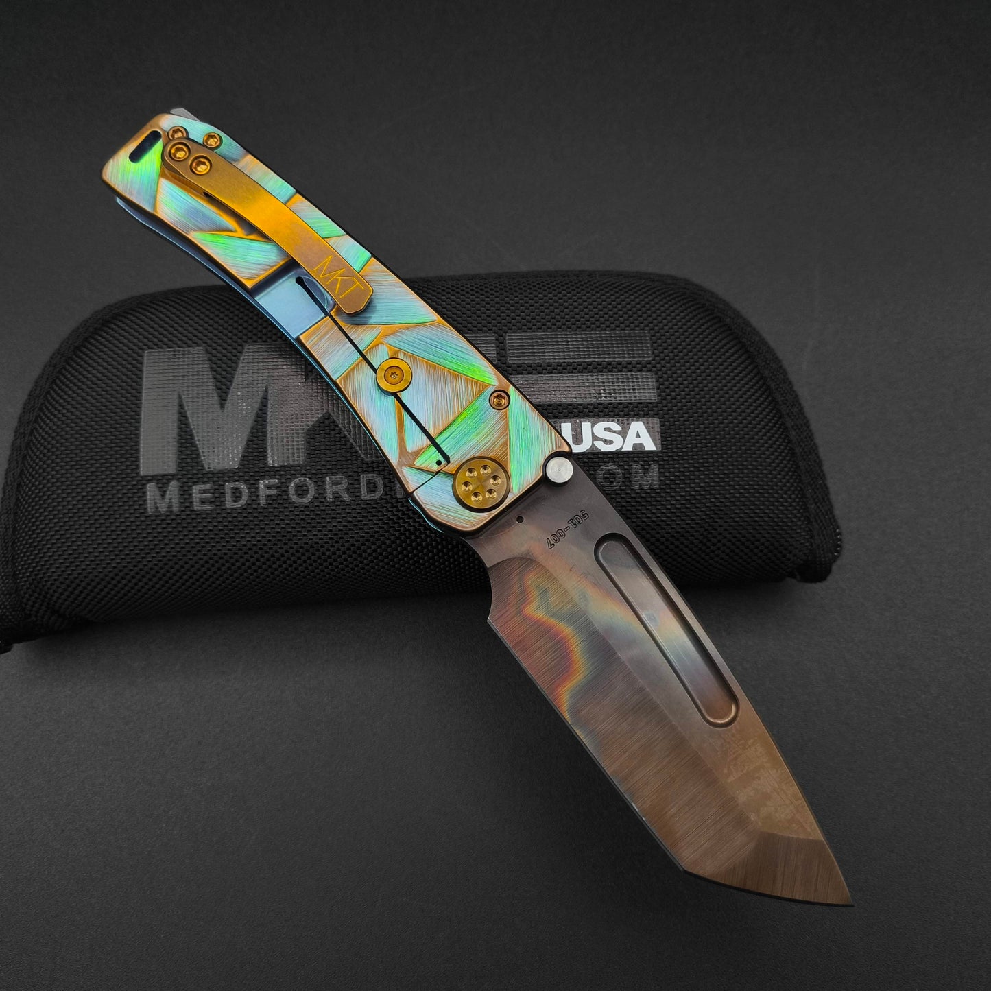 Medford Marauder H, Vulcan Tanto, Aqua and Bronze Stained Glass 2