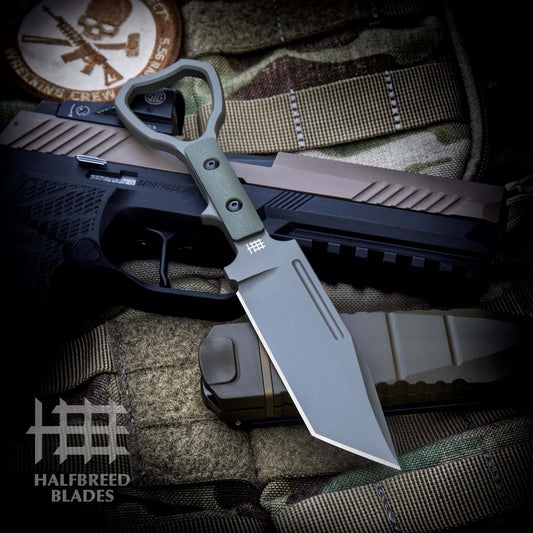 Halfbreed Blades CCK-02 OD Ranger Green Compact Clearance Knife K110/D2 1