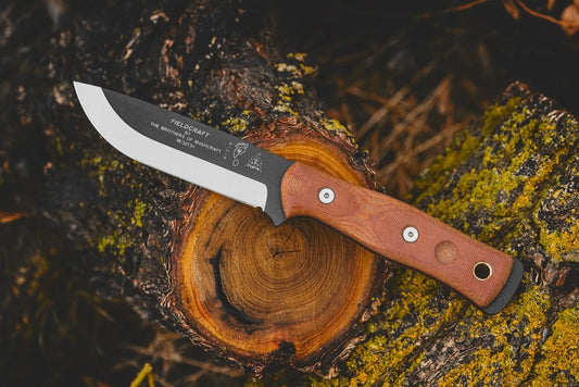 TOPS Fieldcraft BOB Hunter Rocky Mountain BROS-01 micarta, 1095, modified Scandi grind blade 1