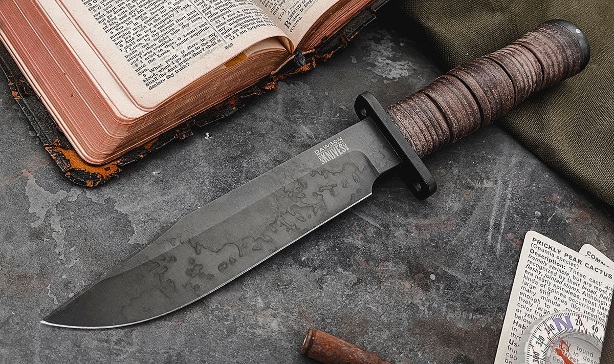 Dawson Knives- War Dog - LIMITED EDITION - Apocalypse Black, CPM-Magnacut, Brown Leather 1