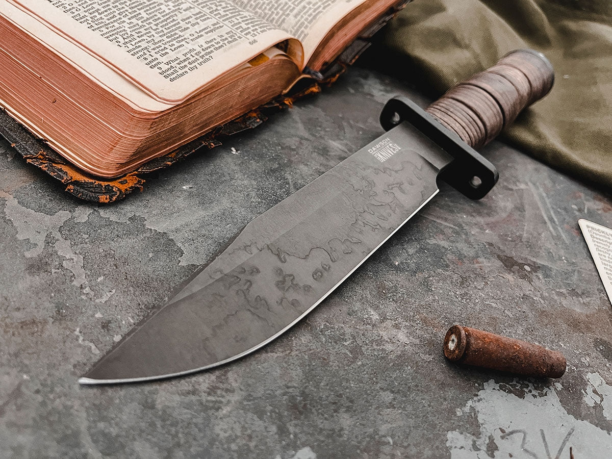 Dawson Knives- War Dog - LIMITED EDITION - Apocalypse Black, CPM-Magnacut, Brown Leather 3