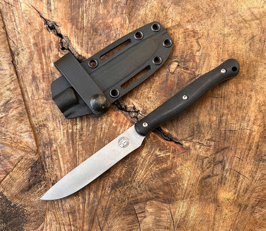 White River Exodus 4, Black Canvas Micarta, Kydex