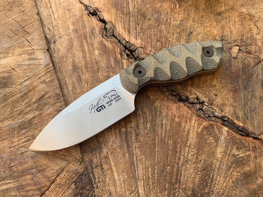 White River GTI 3, Black/ Olive Micarta, Stonewash 1