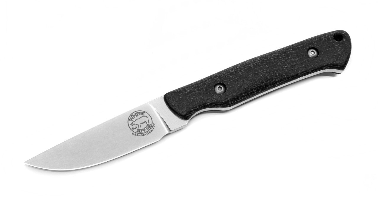 White River Small Game, Black Burlap Micarta, Magnacut 1