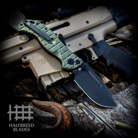 Halfbreed Blades LBF-01 Large Bush Folder Gen-2 OD Green 1