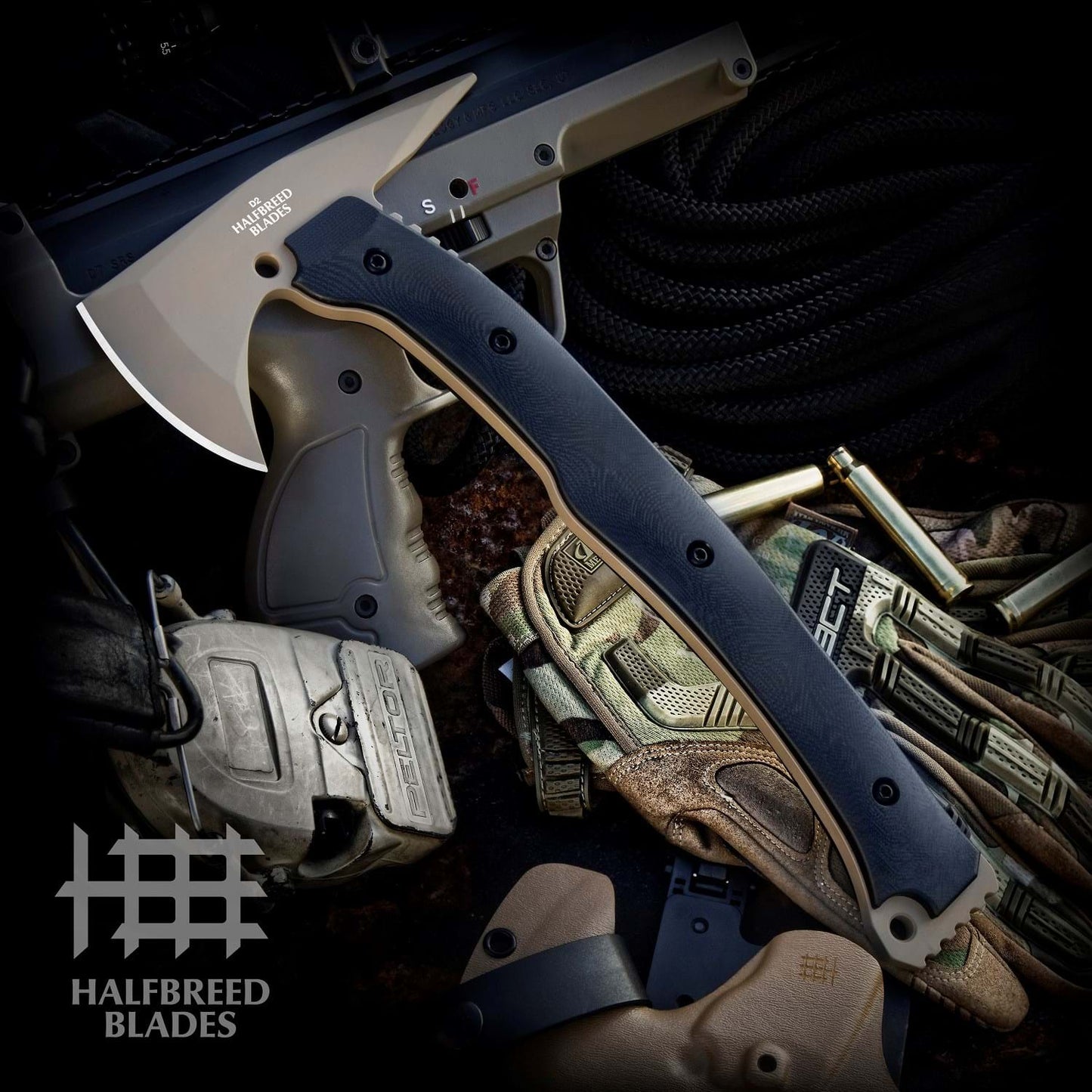 Halfbreed Blades LRA-01 Duotone Dark Earth Black Large Rescue Axe