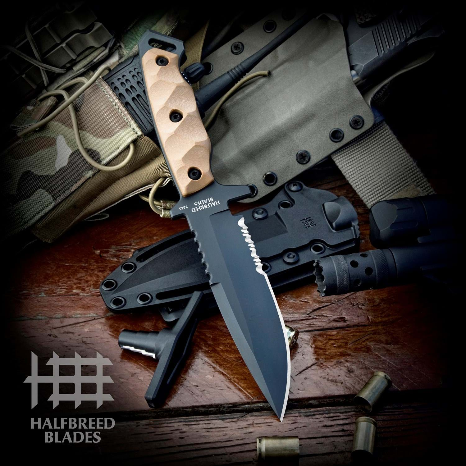 Halfbreed Blades MIK-03PS Gen-2 Medium Infantry Knife - K340 DARK EARTH 1