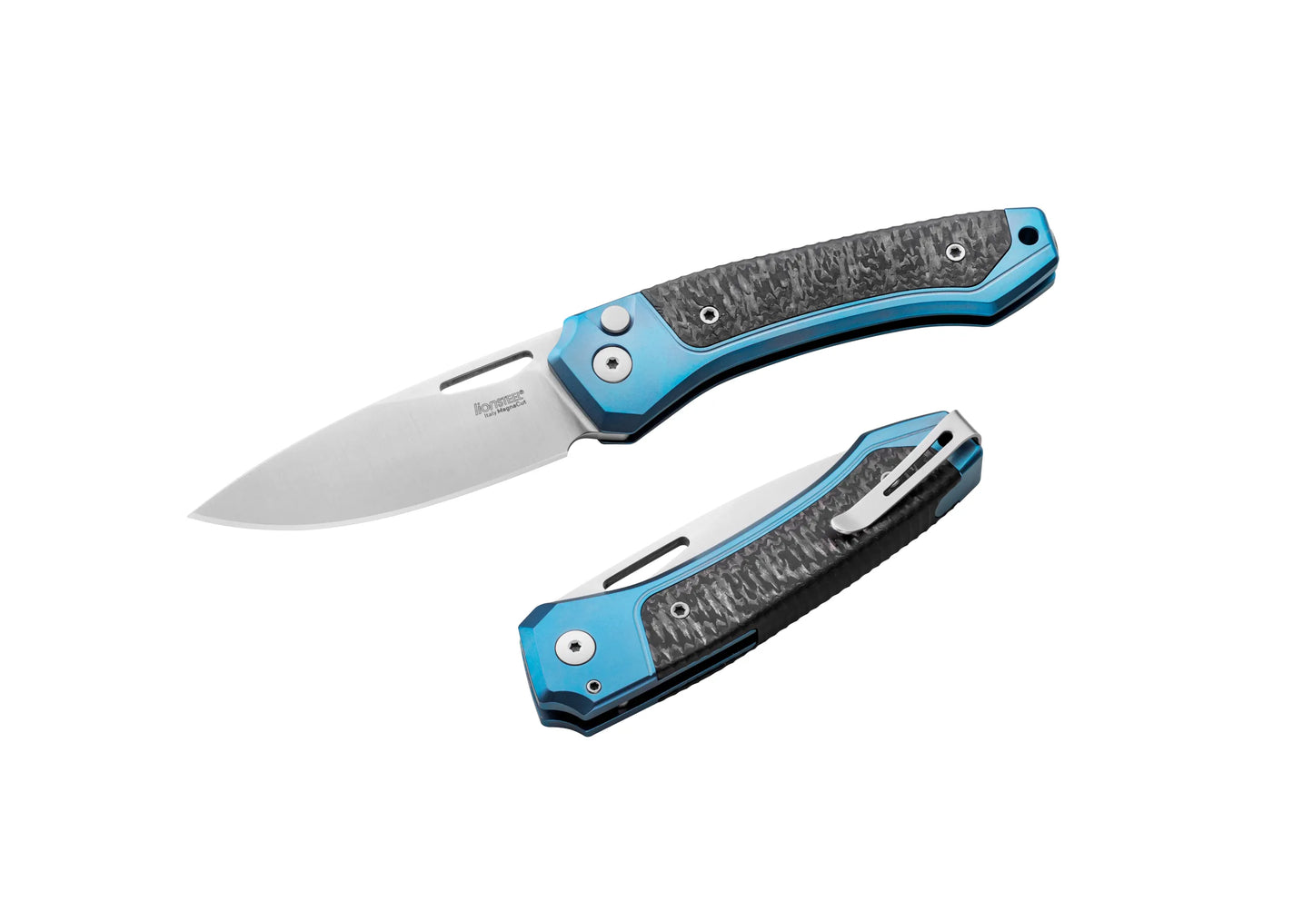 Lionsteel Twain - Blue titanium / Carbon fiber 1